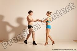 Underwear Woman - Man White Slim Short Brown Dancing Dynamic poses Academic